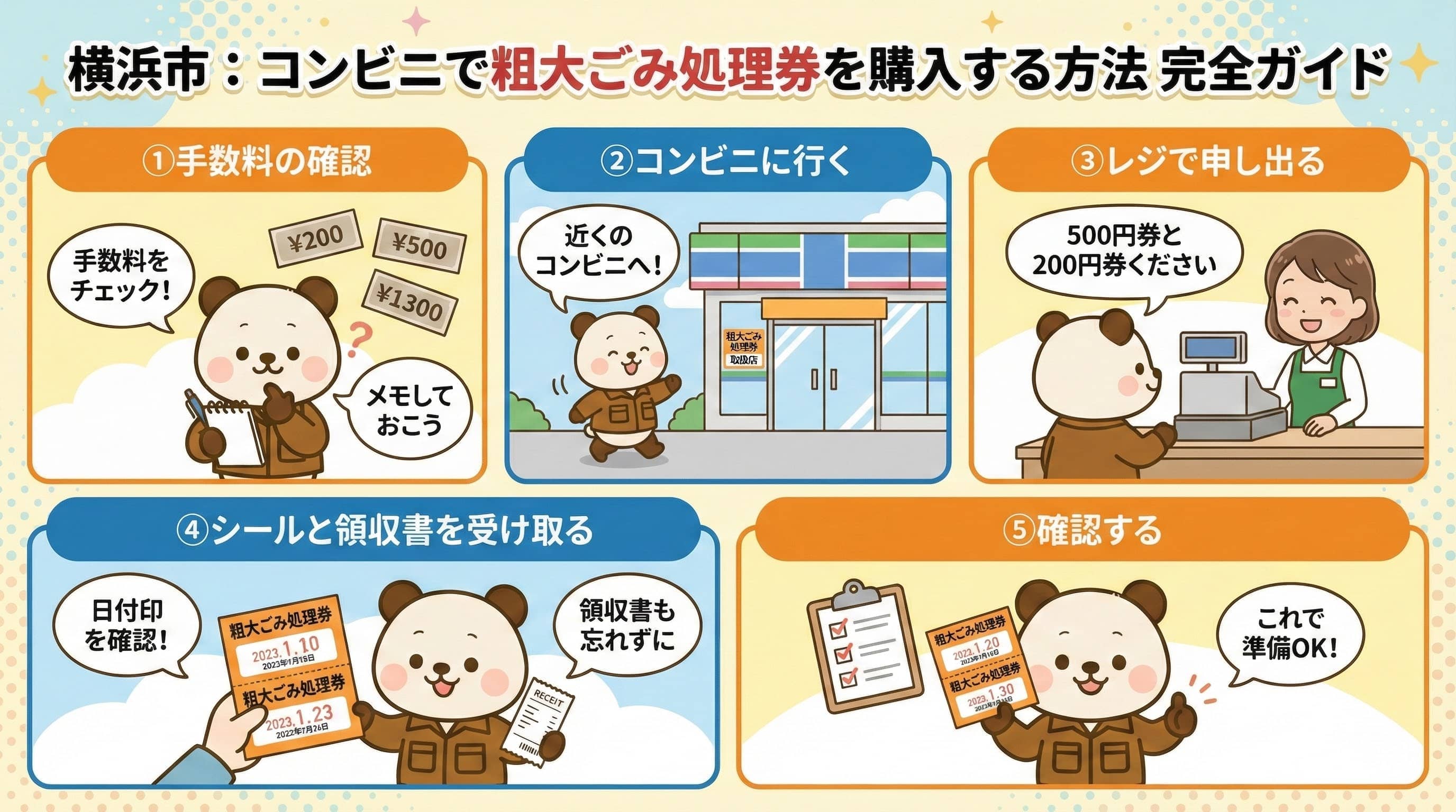 横浜市の粗大ごみ処理券・シールをコンビニで買う方法